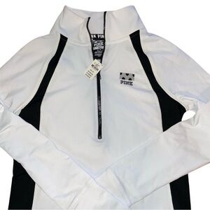 NWT! PINK Victoria’s secret white 1/4 zip pullover - size XS